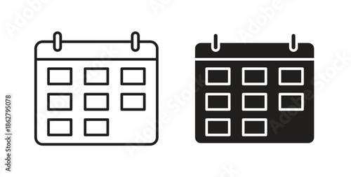 Calendar icons linear icon. Line with Editable stroke. monochrome icon