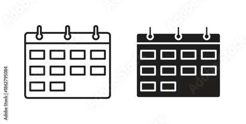 Calendar icons linear icon. Line with Editable stroke. monochrome icon