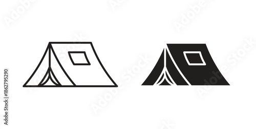 Camping icons linear icon. Line with Editable stroke. monochrome icon