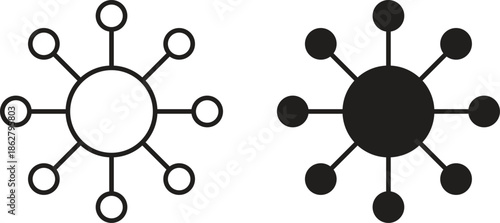 Chart connected icons linear icon. Line with Editable stroke. monochrome icon