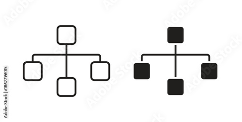 Chart tree icons linear icon. Line with Editable stroke. monochrome icon