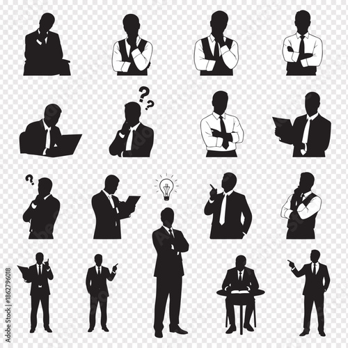 set of businessmen in various poses