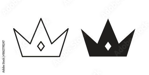 Crown icons linear icon. Line with Editable stroke. monochrome icon