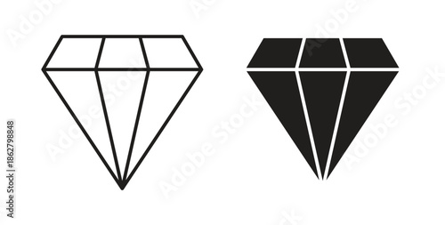 Diamond icons linear icon. Line with Editable stroke. monochrome icon