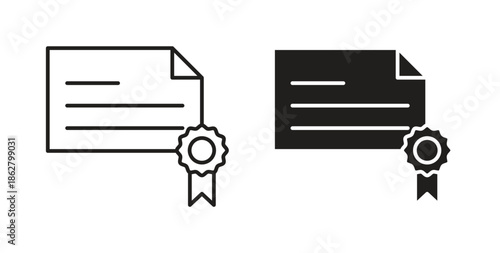 Diploma icons linear icon. Line with Editable stroke. monochrome icon