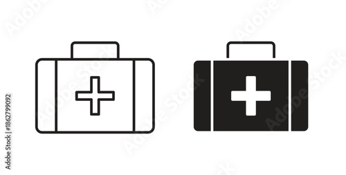 Doctor bag icons linear icon. Line with Editable stroke. monochrome icon