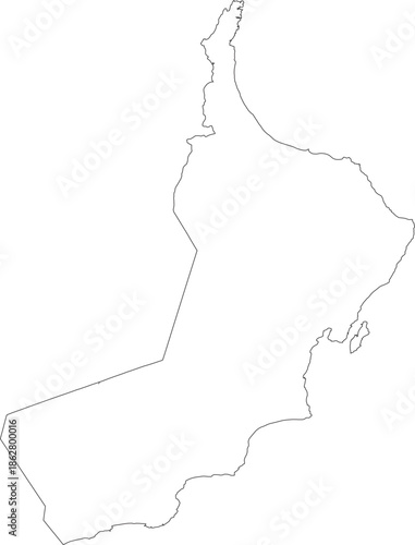Oman Map Outline Isolated on White Background