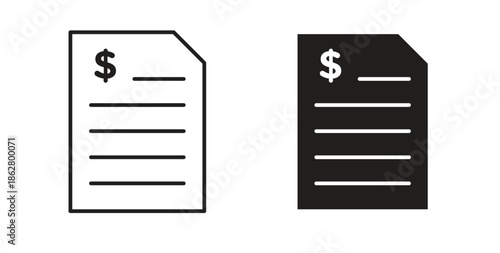 File invoice icons linear icon. Line with Editable stroke. monochrome icon