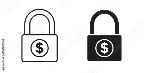 Fixed price icons linear icon. Line with Editable stroke. monochrome icon