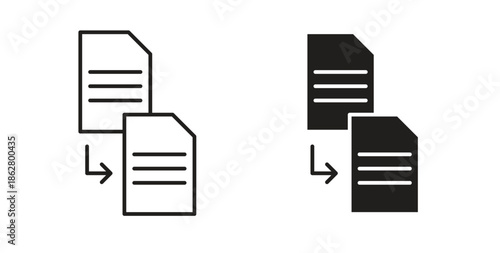 Duplicate icons linear icon. Line with Editable stroke. monochrome icon