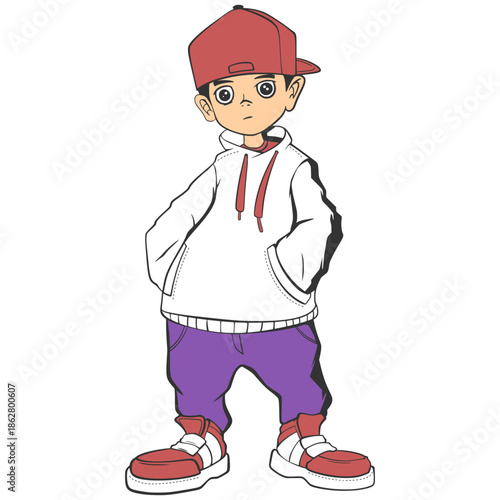 Boy Hiphop character rapper illustration cartoon