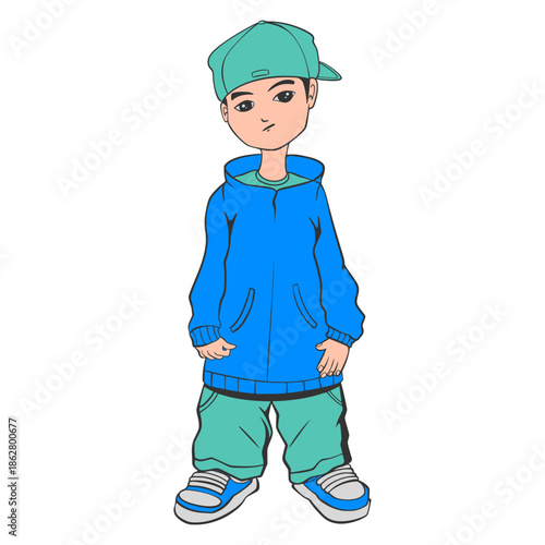 Boy Hiphop character rapper illustration cartoon