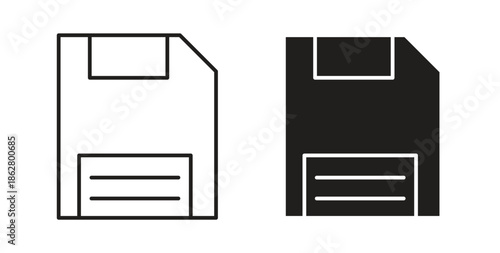 Floppy disk icons linear icon. Line with Editable stroke. monochrome icon