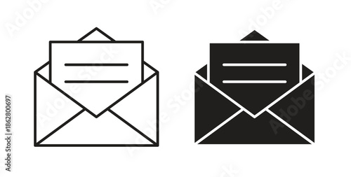 Envelope open icons linear icon. Line with Editable stroke. monochrome icon