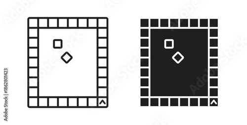 Game board icons linear icon. Line with Editable stroke. monochrome icon