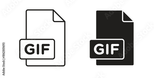 Gif icons linear icon. Line with Editable stroke. monochrome icon