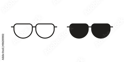 Glasses icons linear icon. Line with Editable stroke. monochrome icon