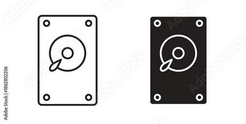 Hard Disk icons linear icon. Line with Editable stroke. monochrome icon