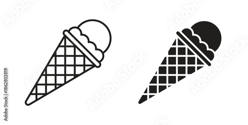 Ice cream icons linear icon. Line with Editable stroke. monochrome icon