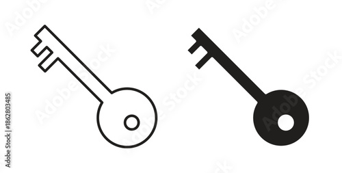 key icons linear icon. Line with Editable stroke. monochrome icon