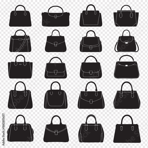 black handbag silhouettes collection