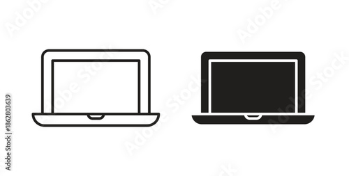 Laptop icons linear icon. Line with Editable stroke. monochrome icon