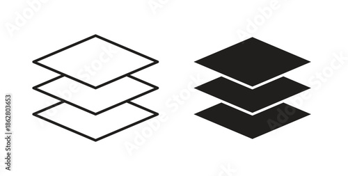 Layers icons linear icon. Line with Editable stroke. monochrome icon