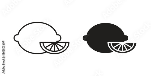 Lemon icons linear icon. Line with Editable stroke. monochrome icon