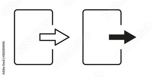 Log out icons linear icon. Line with Editable stroke. monochrome icon