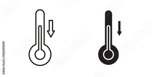 Low Temperature icons linear icon. Line with Editable stroke. monochrome icon
