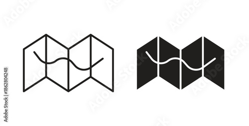 Map icons linear icon. Line with Editable stroke. monochrome icon