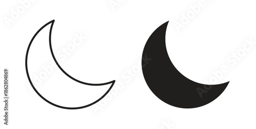 Moon icons linear icon. Line with Editable stroke. monochrome icon