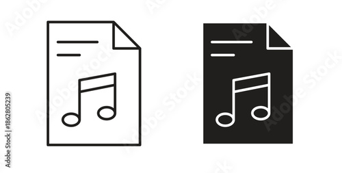 Music File icons linear icon. Line with Editable stroke. monochrome icon