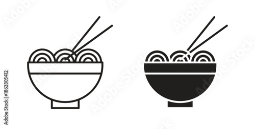 Noodles icons linear icon. Line with Editable stroke. monochrome icon