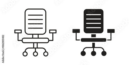 Office chair icons linear icon. Line with Editable stroke. monochrome icon