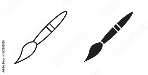 Paint brush icons linear icon. Line with Editable stroke. monochrome icon