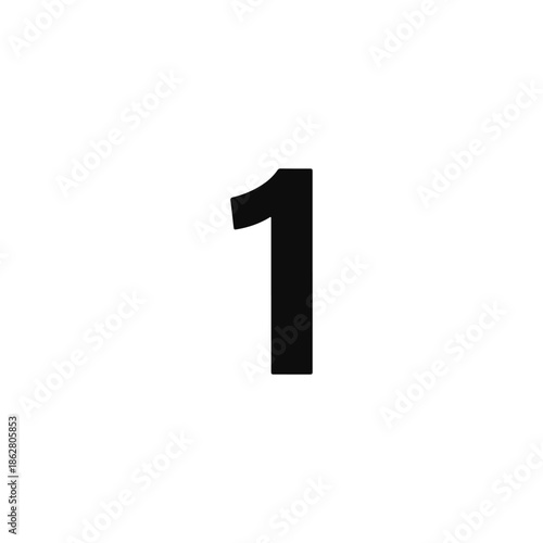 Number 1 silhouette vector flat illustration design.