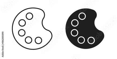 Palette icons linear icon. Line with Editable stroke. monochrome icon
