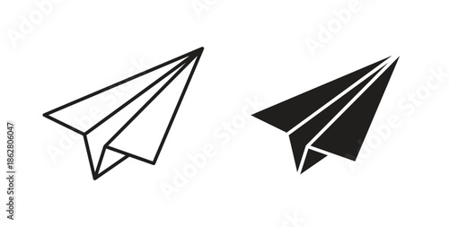Paper plane icons linear icon. Line with Editable stroke. monochrome icon