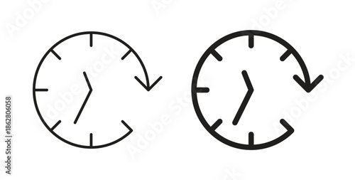 Past time icons linear icon. Line with Editable stroke. monochrome icon