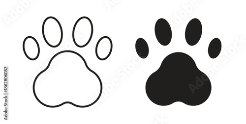 Paw icons linear icon. Line with Editable stroke. monochrome icon