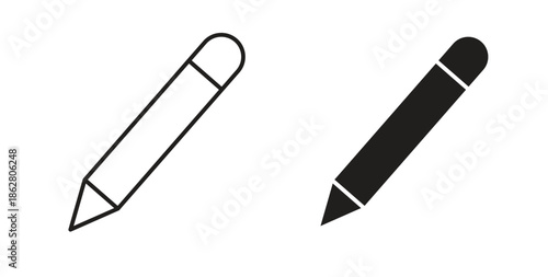Pencil icons linear icon. Line with Editable stroke. monochrome icon