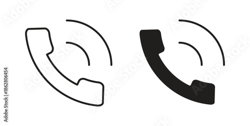 Phone call icons linear icon. Line with Editable stroke. monochrome icon