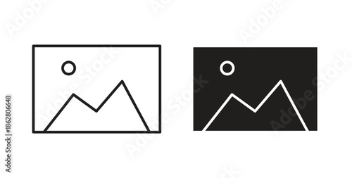 Picture icons linear icon. Line with Editable stroke. monochrome icon