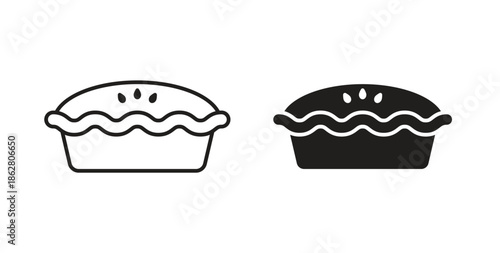 Pie icons linear icon. Line with Editable stroke. monochrome icon