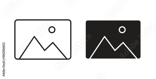 Picture icons linear icon. Line with Editable stroke. monochrome icon