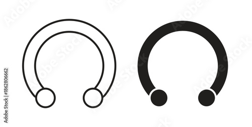 Piercing icons linear icon. Line with Editable stroke. monochrome icon
