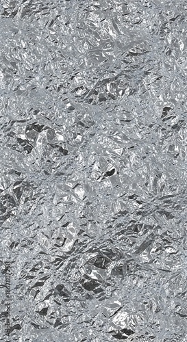 Highly detailed background displaying a seamless texture of crumpled metallic sheeting