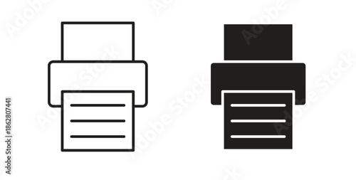 Print icons linear icon. Line with Editable stroke. monochrome icon