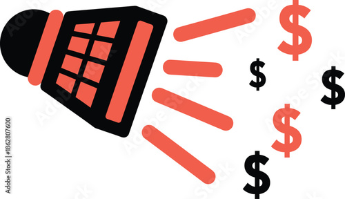 Dynamic Shuttlecock Vector Icon Earning Money Stream Concept